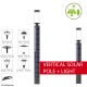 Solar Vertical Pole Mounted PV Panel - Square Pole Solar c/w 25W/50W LED Street Light Post Top & Lithium LiFePO4 Battery