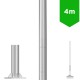 4m Aluminium Conical Lamp Post / Lighting Column Flange Plated Bolt Down - Machine Brushed Aluminium Street Lamp Post 4 Metre (4m Above Ground)