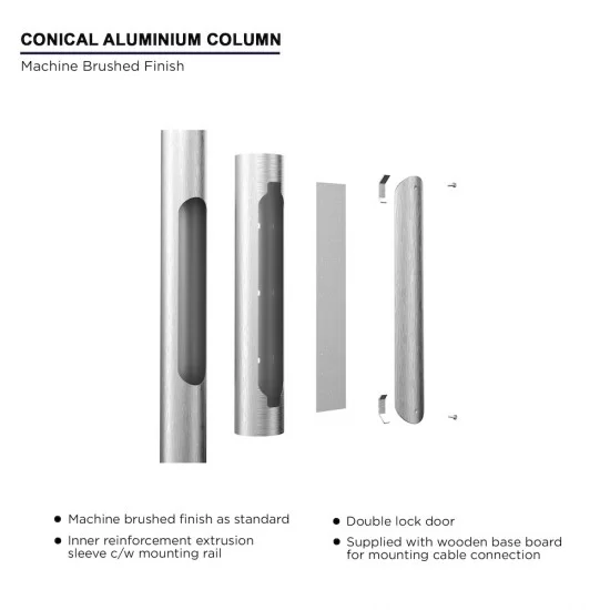 5m Aluminium Conical Lamp Post / Lighting Column Flange Plated Bolt Down - Machine Brushed Aluminium Street Lamp Post 5 Metre (5m Above Ground) 5m Aluminium Conical Lamp Post / Lighting Column Flange Plated Bolt Down - Machine Brushed Aluminium Street Lamp Post 5 Metre (5m Above Ground)