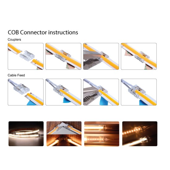 COB LED Strip/Tape Connector - Coupler - 8mm for LED COB Tape