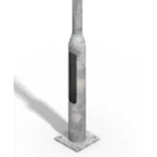 **CLEARANCE **2.6m CUT DOWN Flange Plated Lighting Column (Bolt Down) - Street Lamp Post Galvanised Steel (76mm Shaft/140mm Base)