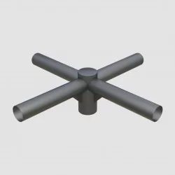 4-Way NSEW Lantern Projection Arm / Bracket -  76mm Lighting Pole / 60mm Arms