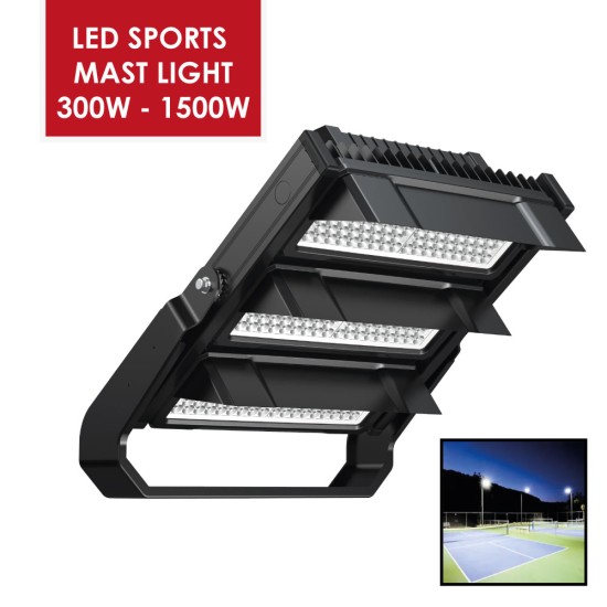 1200W Asymmetric LED Flood Sports Area Light for Tennis Court, Football, Rugby Pitch, Horse Menage, Golf, Stadium, Arena