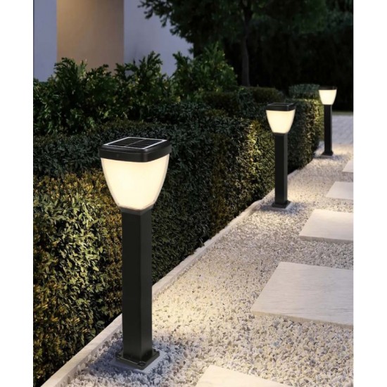 Solar PV LED ECO Bollard Post Light -All-in-one Integrated Solar Lantern c/w Built In Integral Solar Panel & Integrated Lithium LiFePO4 Battery