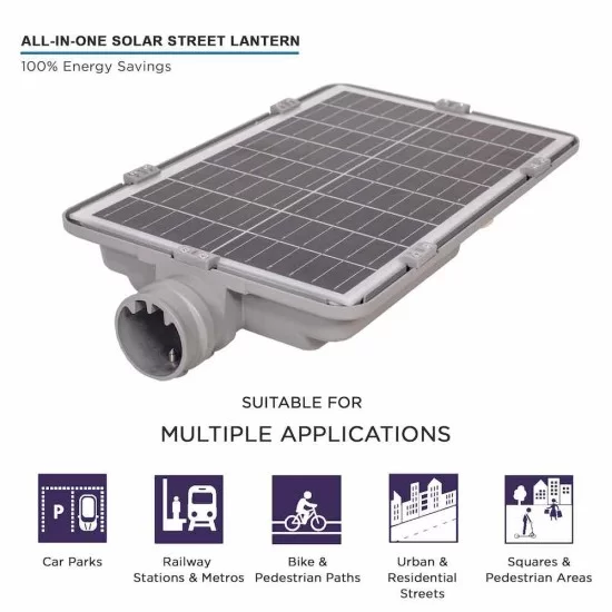Solar LED Street Light 18W - All-in-one Solar PV Street Exterior Light c/w Built In Integral Solar Panel & Integrated Lithium LiFePO4 Battery Solar LED Street Light 18W - All-in-one Solar PV Street Exterior Light c/w Built In Integral Solar Panel & Integrated Lithium LiFePO4 Battery