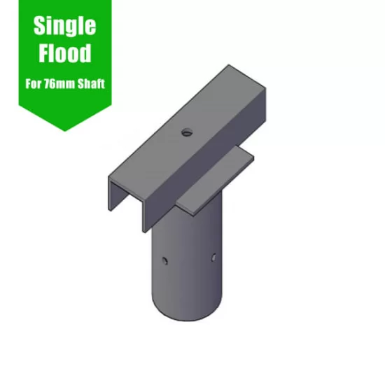 Single Flood Light Bracket for Lamp Post - Single T-Bar for 76mm Lighting Pole Single Flood Light Bracket for Lamp Post - Single T-Bar for 76mm Lighting Pole