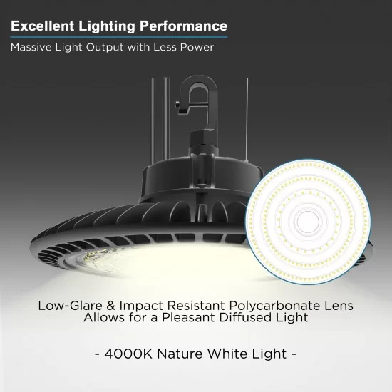 LED Eco High Bay Light 250W Low Bay (2nd Gen) - Warehouse Industrial UFO Fitting - 400W MHL Replacement Flicker Free LED Eco High Bay Light 250W Low Bay (2nd Gen) - Warehouse Industrial UFO Fitting - 400W MHL Replacement Flicker Free