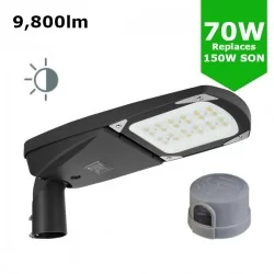 LED Premium Street Light 70w c/w Photocell NEMA Dusk til Dawn Sensor Flicker Free
