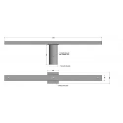 3-way Triple Flood Light Bracket for Lamp Post/Lighting Column -  T-Bar for 76mm Lighting Pole