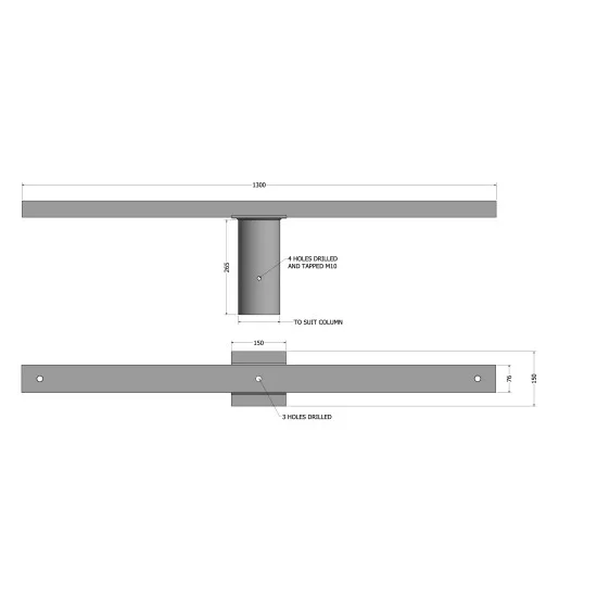 3-way Triple Flood Light Bracket for Lamp Post/Lighting Column -  T-Bar for 76mm Lighting Pole