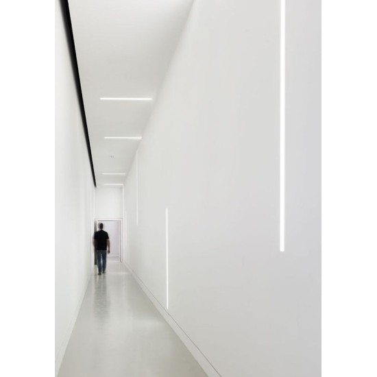 LED Profile Slim Plaster-in Recessed Extrusion for LED Strip - Aluminium LED Channel c/w  Clip-in Diffuser + End Caps