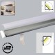 45° Corner Wide LED Profile for 15mm Phillips Hue Generation 1 LED Strip - Aluminium LED Channel c/w Curved Clip-in Frosted Diffuser + End Caps + Mounting Clips