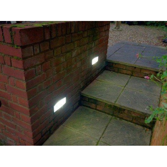 LED Profile Recessed External/Outside - Brick Light (Downlight) for LED Strip - Aluminium LED Channel c/w  Diffuser + End Caps