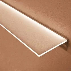 LED Profile Edge Light Glass Shelf for LED Strip - Surface Mount Aluminium LED Channel c/w End Caps  