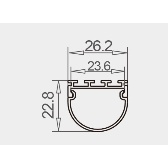 LED Profile Surface Mount Semi-Circular Diffuser for Philips Hue V2, V3 & V4 LED Tape / LED Strip Lights 