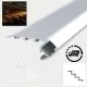 LED Profile Step Extrusion / Stair Nosing (Uplight) for LED Strip - Aluminium LED Channel c/w Clip-in Diffuser + End Caps LED Profile Step Extrusion / Stair Nosing (Uplight) for LED Strip - Aluminium LED Channel c/w Clip-in Diffuser + End Caps