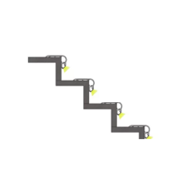 LED Profile Step Extrusion / Stair Nosing (Uplight) for LED Strip - Aluminium LED Channel c/w Clip-in Diffuser + End Caps LED Profile Step Extrusion / Stair Nosing (Uplight) for LED Strip - Aluminium LED Channel c/w Clip-in Diffuser + End Caps