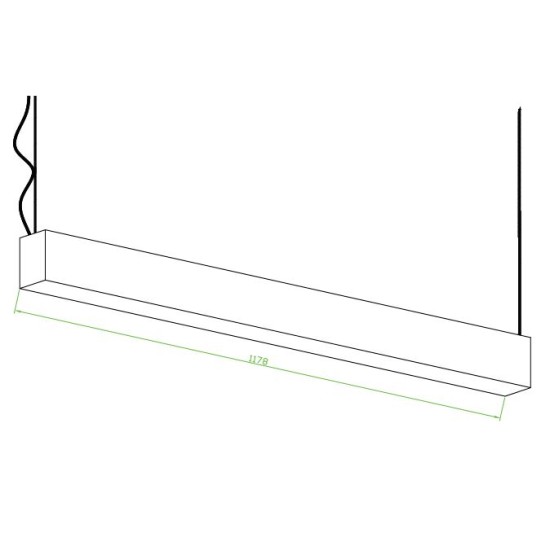 Suspended Linear LED Light Up/Down Light 1200mm/4ft - Silver Anodised Aluminum (3,700lm) 40W Flicker Free