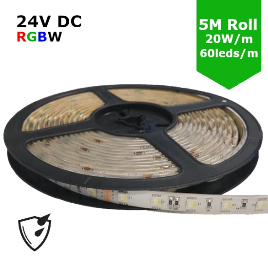 Recessed Patio Drive Driveway Garden LED Strip RGBW Colour Changing - Outdoor Garden LED Kit - Includes LED Strip Tape, LED Profile, Driver + Optional RF Remote or Wall Plate Controller, 5m Cable 24V - IP65