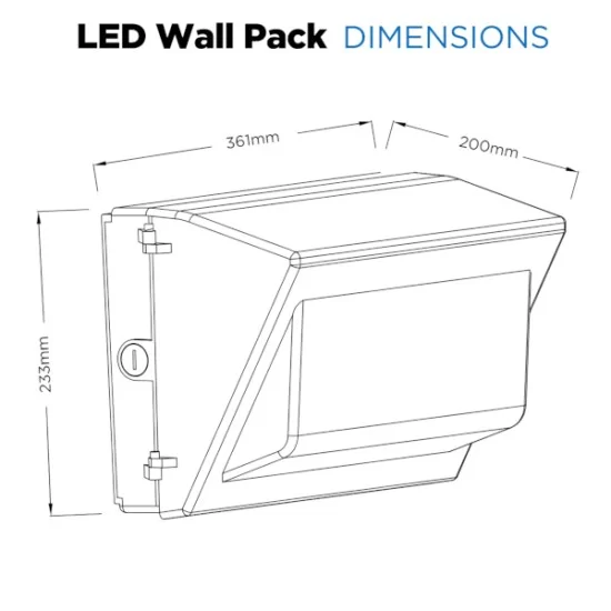 LED Wallpack - 40W 4,800lm - Die-cast aluminium Body with 5mm Glass - Replacement for 70W MHL Metal Halide Replacements Flicker Free