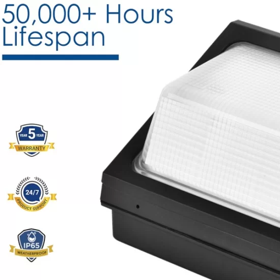 LED Wallpack - 40W 4,800lm - Die-cast aluminium Body with 5mm Glass - Replacement for 70W MHL Metal Halide Replacements Flicker Free
