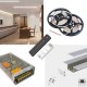 LED Strip Plaster in plasterboard Skim LED Profile Ceiling Complete Kit - Includes LED Strip Tape, LED Profile, Driver + Optional Remote Dimmer or Wall Plate Dimming Switch, 5m Cable 24V - Single Colour IP21