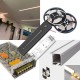 LED Strip Recessed Ceiling Wall LED Strip Tape Aluminium Channel Profile Complete Kit - Includes LED Strip Tape, LED Profile, Driver + Optional Remote Dimmer or Wall Plate Dimming Switch, 5m Cable 24V - Single Colour IP21