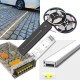 Outdoor Recessed Patio Drive Driveway Garden LED Strip Tape Profile Complete Kit - Includes LED Strip Tape, LED Profile, Driver + Optional Remote Dimmer and Wall Plate Dimming Switch, 5m Cable 24V - Single Colour IP65