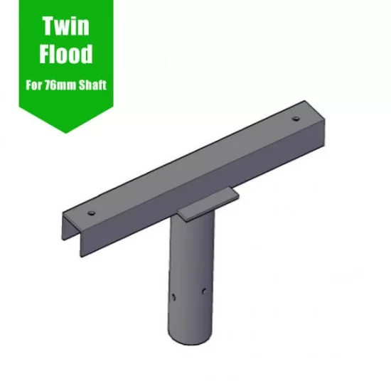 Twin / Double Flood Light Bracket for Lamp Post/Lighting Column - T-Bar for 76mm Lighting Pole Twin / Double Flood Light Bracket for Lamp Post/Lighting Column - T-Bar for 76mm Lighting Pole